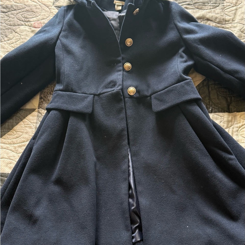 Monsoon Navy Kids Coat with Gold Buttons
